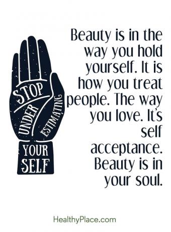 Syömishäiriöiden tarjous - kauneus on tapa, jolla pidät itseäsi. Se on miten kohdella ihmisiä. Tapa, jolla rakastat. Se on itsensä hyväksyntä. Kauneus on sielussasi.