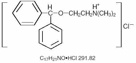 Difenhydramiinin rakennekaava