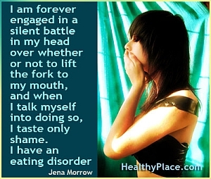 Insightful tarjous syömishäiriöistä - Olen ikuisesti harjoittanut hiljaa taistelua päässäni siitä, nostetaanko haarukka suuhuni vai ei, ja kun puhun itseni tekemään niin, maistan vain häpeästä. Minulla on syömishäiriö.